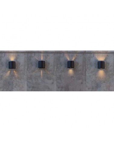 Black outdoor wall light 11cm aluminum LED 10W 3000K IP54