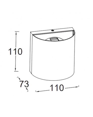 Black outdoor wall light 11cm aluminum LED 10W 3000K IP54