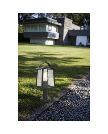 Black 40cm aluminum and transparent glass wall lamp E27 IP44