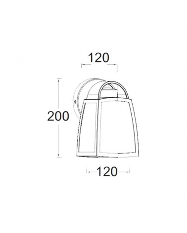 Aplique pared de exterior negro 20cm de aluminio y cristal transparente E27 IP44