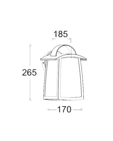 Black outdoor wall light 26.5cm made of aluminum and transparent glass E27 IP44