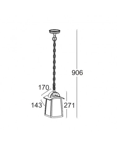 Lámpara colgante 27,1cm E27 para exteriores IP44 de aluminio negro