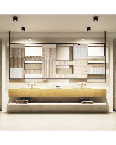 Cylinder wall and ceiling spotlight mini 7.5cm LED 7W aluminum tilting 90º CCT Switch 2700K/3000K/4000K Dimmable