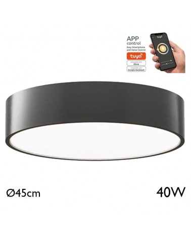 Surface mounted ceiling light 45cm LED 40W round Adjustable TUYA 2600K-4000K