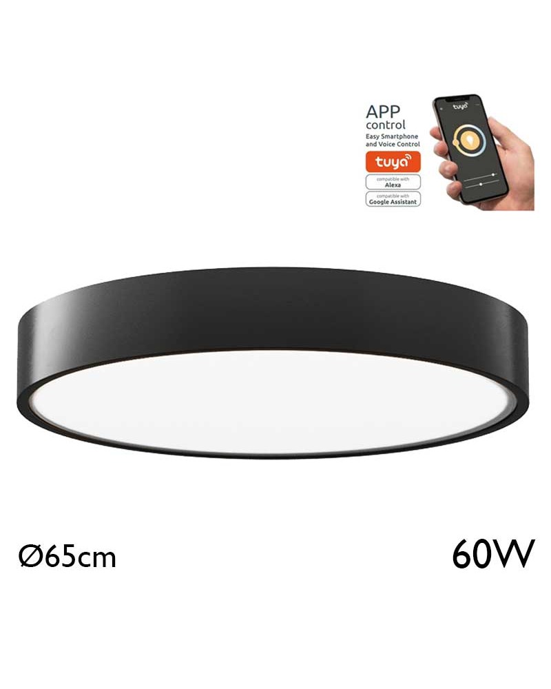 Plafón de superficie 65cm LED 60W redondo Graduable TUYA 2600K-4000K