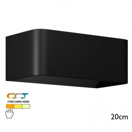 Wall light 20cm aluminum black finish LED 7W CCT Switch 2700K/3000K/4000K