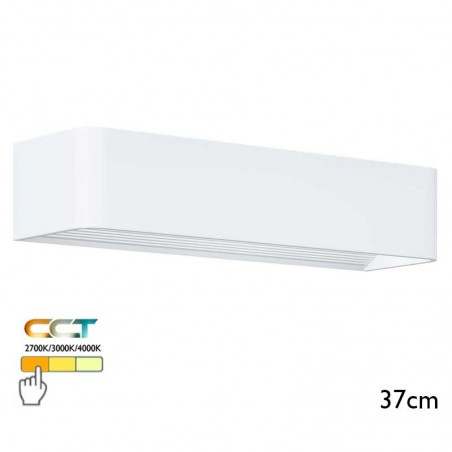 Aplique de pared 37cm aluminio acabado blanco LED 12W CCT Switch 2700K/3000K/4000K