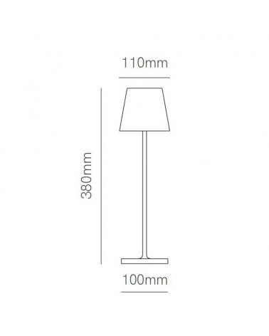 Lámpara de mesa portátil para exterior IP54 LED 3,5W 38cm de aluminio con batería con touch control regulable