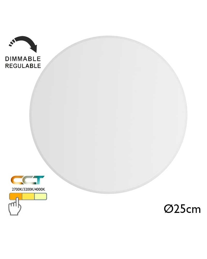 Aplique pared de exterior 25cm de aluminio y PC LED 20W CCT Switch 2700K/3200K/4000K Regulable