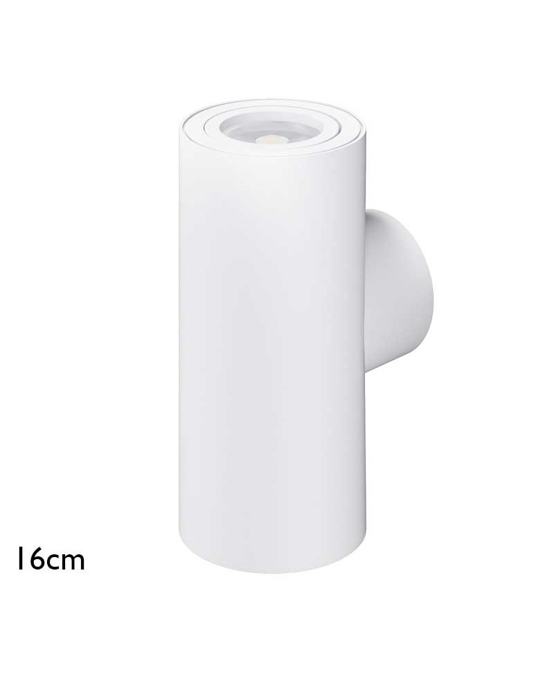 Wall light 16cm cylindrical aluminum top and bottom light GU10