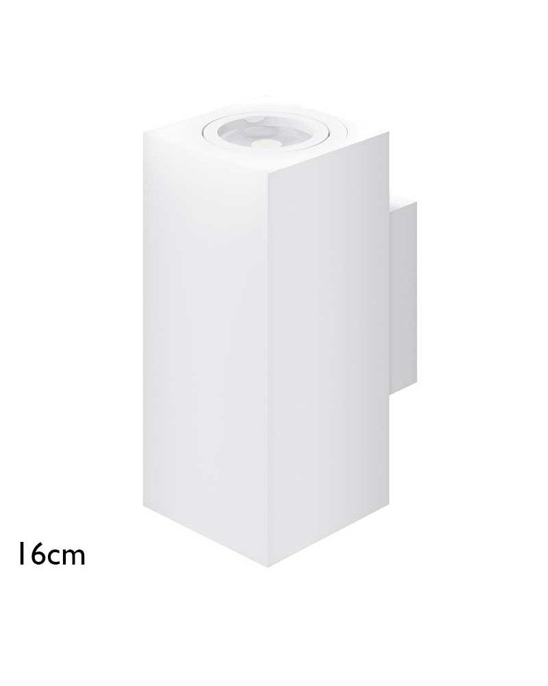 Aplique de pared 16cm cubico aluminio luz superior e inferior GU10