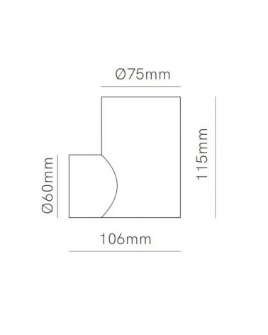 Aplique de pared 11,5cm cilindrico aluminio GU10