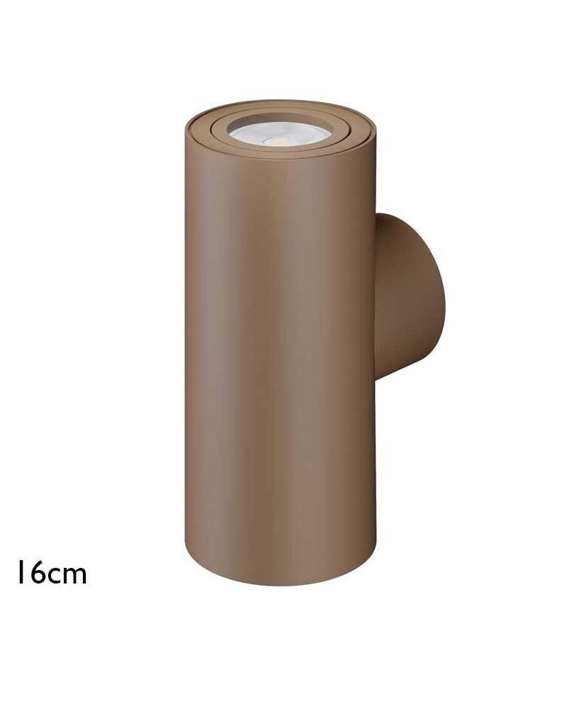 Wall light 16cm cylindrical aluminum top and bottom light GU10