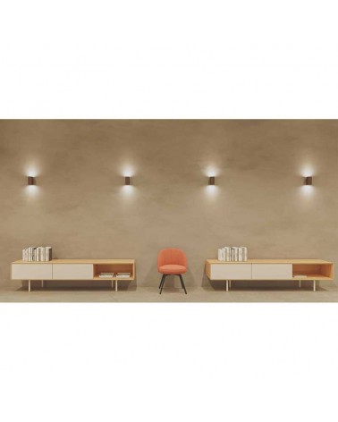 Aplique de pared 16cm cubico aluminio luz superior e inferior GU10