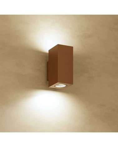 Wall light 16cm cubic aluminum top and bottom light GU10