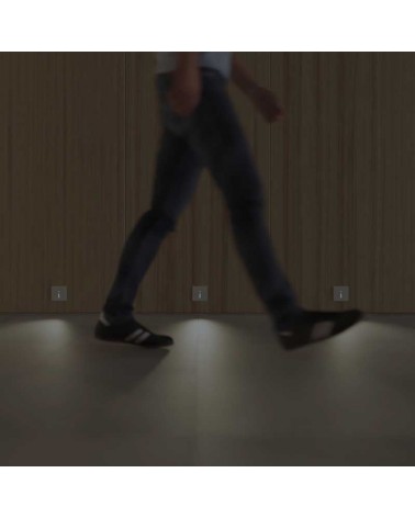 White-black square sign 8.6cm aluminum LED 1.5W CCT Switch 2700K/3200K/4000K Motion Sensor