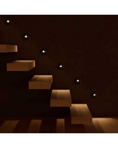 Round white-black sign 8.5cm aluminum LED 3W CCT Switch 2700K/3200K/4000K