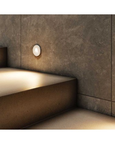 Round white-black sign 8.5cm aluminum LED 3W CCT Switch 2700K/3200K/4000K