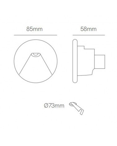 Round white-black sign 8.5cm aluminum LED 3W CCT Switch 2700K/3200K/4000K