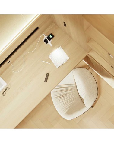 Flexo 42,5cm aluminio y PC acabado blanco LED 5W 175Lm 2700K carga inalámbrica para móvil