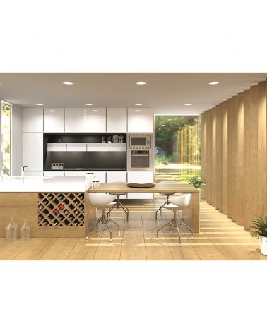 Aro downlight LED 35W redondo policarbonato blanco empotrable 25cm CCT Switch 3000K/4000K/5000K IP40