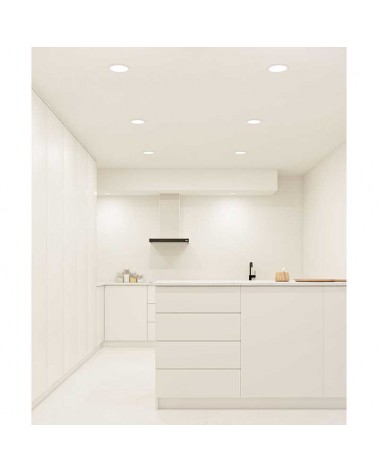 LED downlight 14W round white polycarbonate recessed 15cm IP40 Dimmable