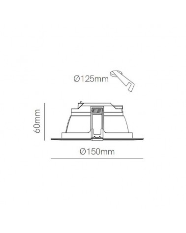 Downlight LED 14W redondo policarbonato blanco empotrable 15cm IP40 Regulable