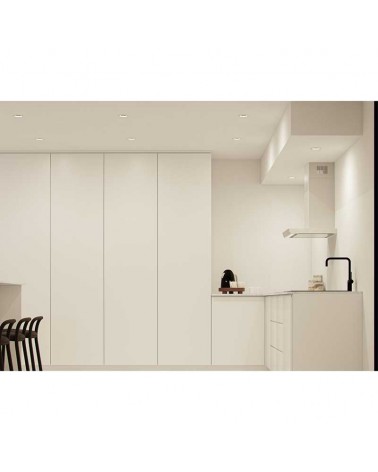 Recessed LED downlight 8W round white polycarbonate adjustable 9cm IP44 Dimmable