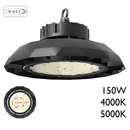 Campana industrial UFO 34cm Alta Eficiencia LED 150W de aluminio IP65 regulador DALI