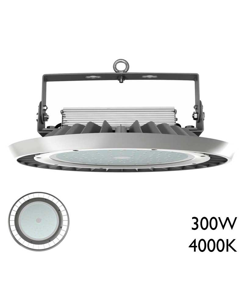 Campana industrial UFO 45,6cm Alta Eficiencia LED 300W de aluminio IP65