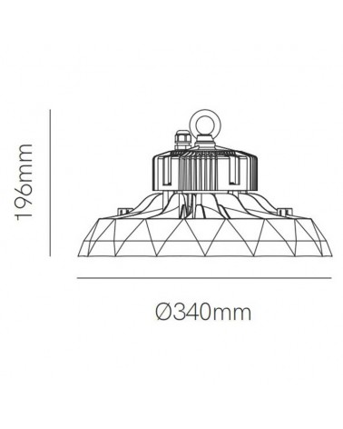 UFO industrial high bay 34cm High Efficiency LED 150W aluminum IP65 DALI regulator