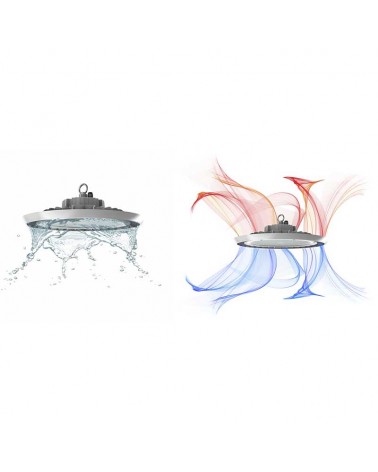 Campana industrial UFO 45,6cm Alta Eficiencia LED 300W de aluminio IP65