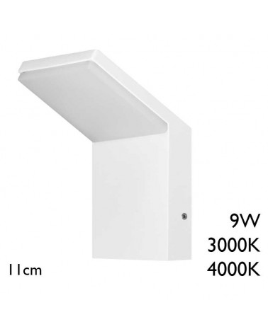 Outdoor wall light 11cm in white finished aluminum LED 9W