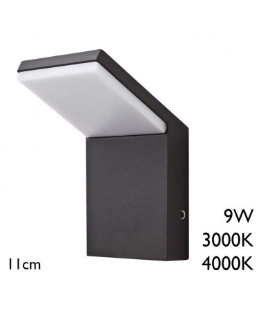 Outdoor wall light 11cm black finish aluminum LED 9W