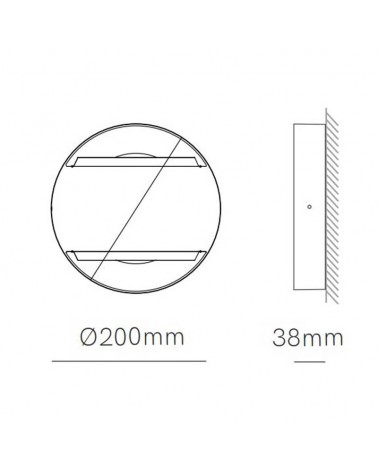 Aplique pared de exterior 20cm de aluminio y PC LED 16W CCT Switch 3000K/4000K/5000K
