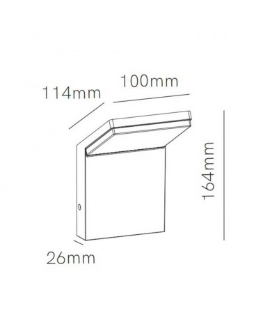 Outdoor wall light 11cm black finish aluminum LED 9W