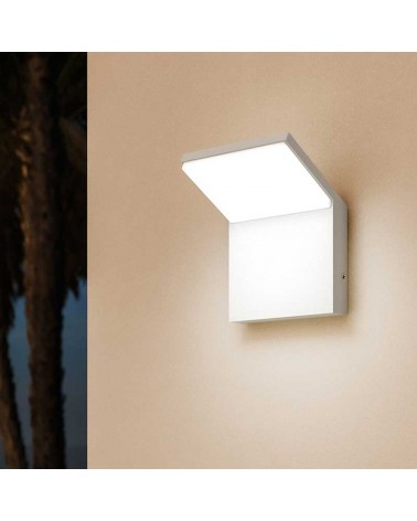 Outdoor wall light 14cm aluminum white finish LED 18W