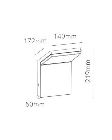Aplique pared de exterior 14cm de aluminio acabado blanco LED 18W