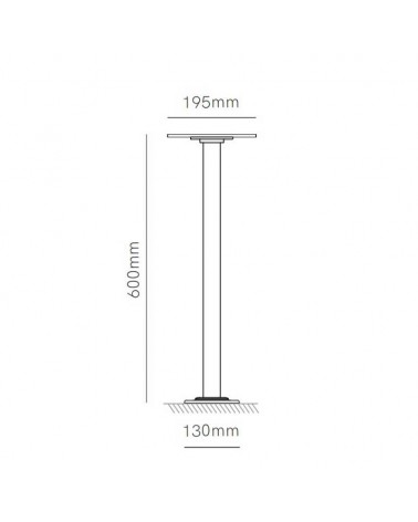 Base para montar baliza 8W 60cm de aluminio