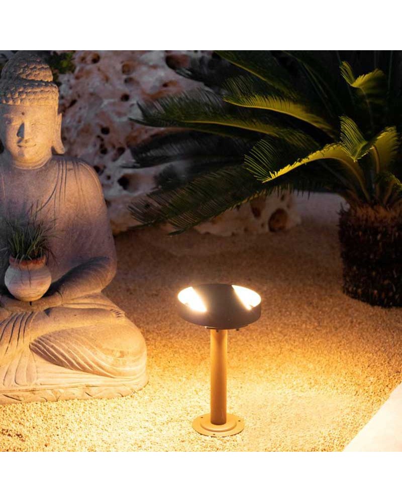 Baliza de exterior LED 30cm de aluminio acabado corten 16W CCT Switch 3000K/4000K/5000K