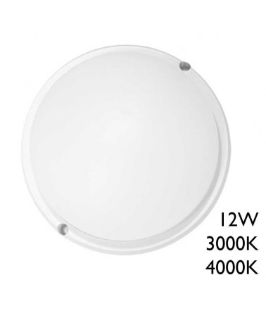 Bañador pared 15,7cm de policarbonato blanco LED 12W IP65 apto para exteriores