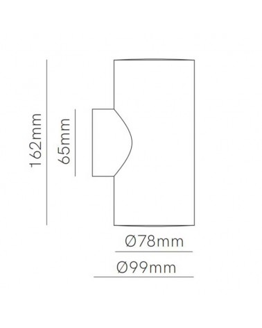 Cylindrical outdoor wall light 16cm Upper and lower LED light 16W polycarbonate IP65 CCT Switch 2700K/3200K/4000K