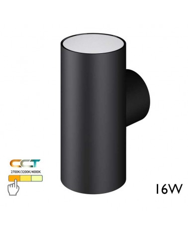 Cylindrical outdoor wall light 16cm Upper and lower LED light 16W polycarbonate IP65 CCT Switch 2700K/3200K/4000K