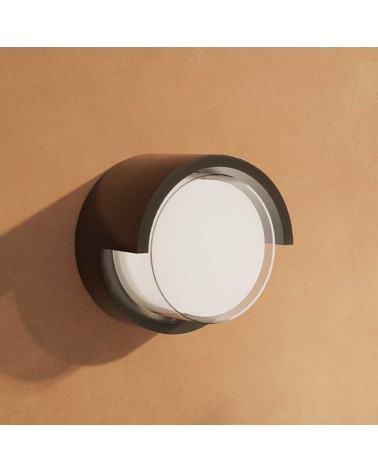 Aplique pared de exterior circular 16,9cm LED 15W policarbonato IP65 CCT Switch 2700K/3200K/4000K