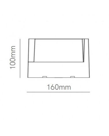 Square outdoor wall light 16cm LED 15W polycarbonate IP65 CCT Switch 2700K/3200K/4000K