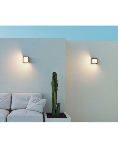 Aplique pared de exterior cuadrado 16cm LED 15W policarbonato IP65 CCT Switch 2700K/3200K/4000K