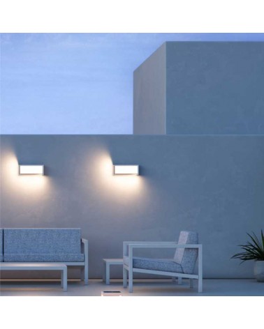 Rectangular outdoor wall light 32cm LED 24W polycarbonate IP65 CCT Switch 2700K/3200K/4000K