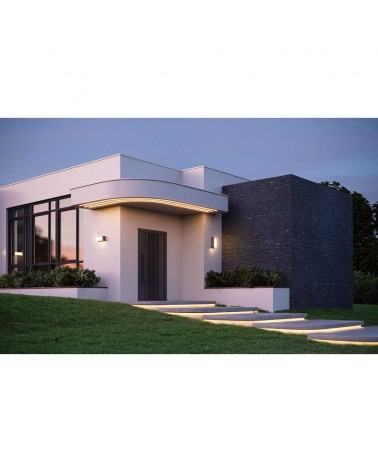 Aplique pared de exterior rectangular 32cm LED 24W policarbonato IP65 CCT Switch 2700K/3200K/4000K