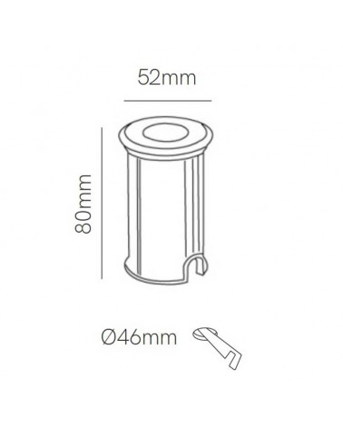 Floor and wall recessed 2W LED  with 1 central light IP67 stainless steel. warm light 3000K up to 2000Kg