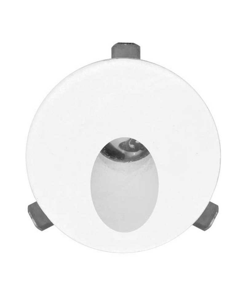 Round LED wall recessed 2W aluminum white finish IP54